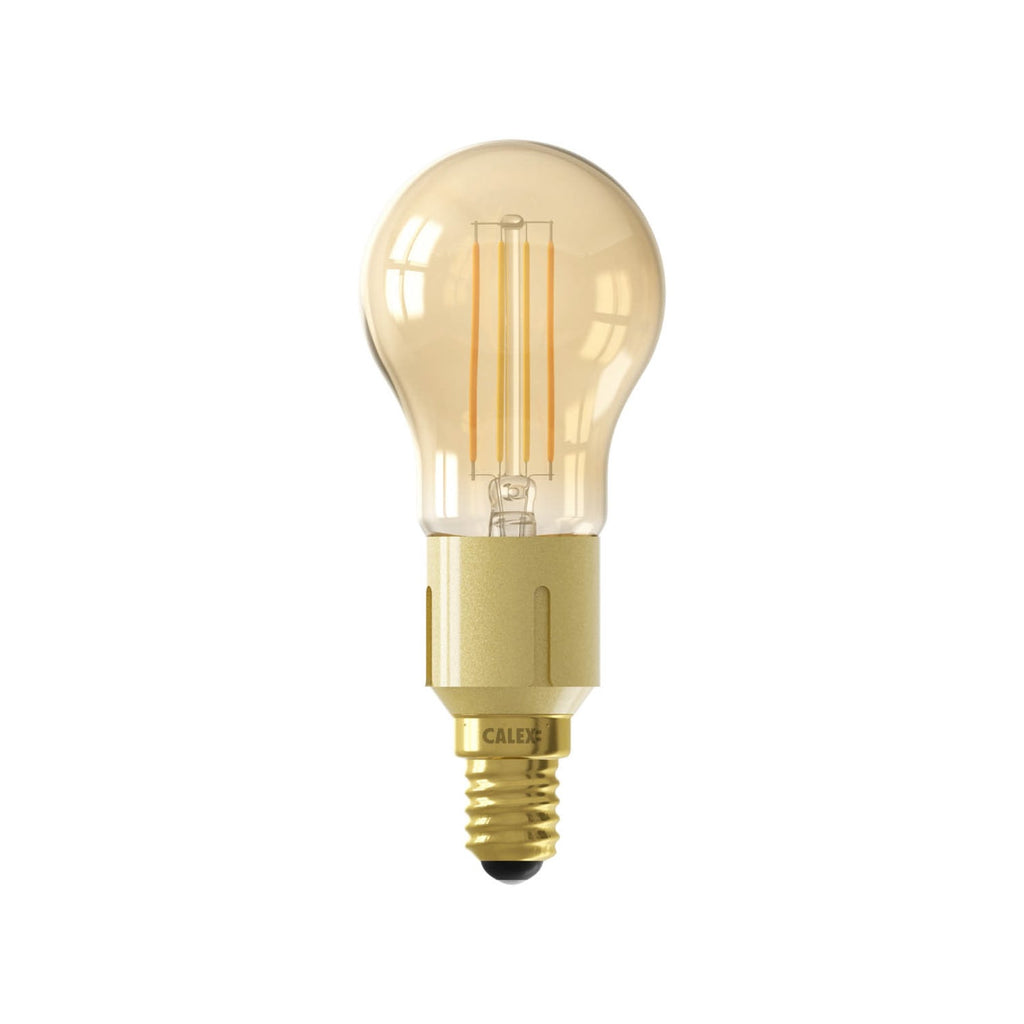 LED-dråpepære E14 smart filament 4,9W 1800-3000K gull bakside