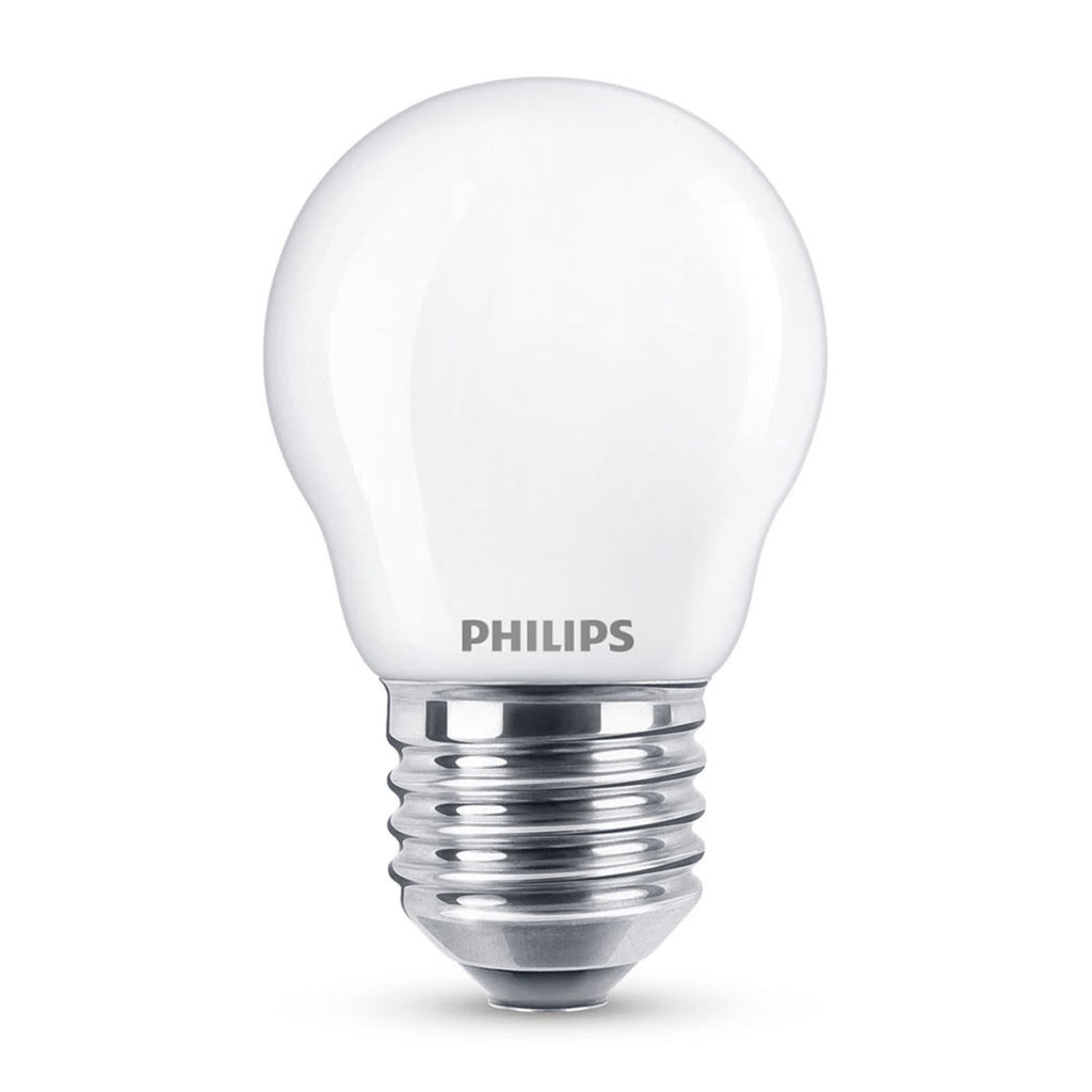 LED dråpepære E27 3,4W WarmGlow dimbar matt Ra90 Philips forfra