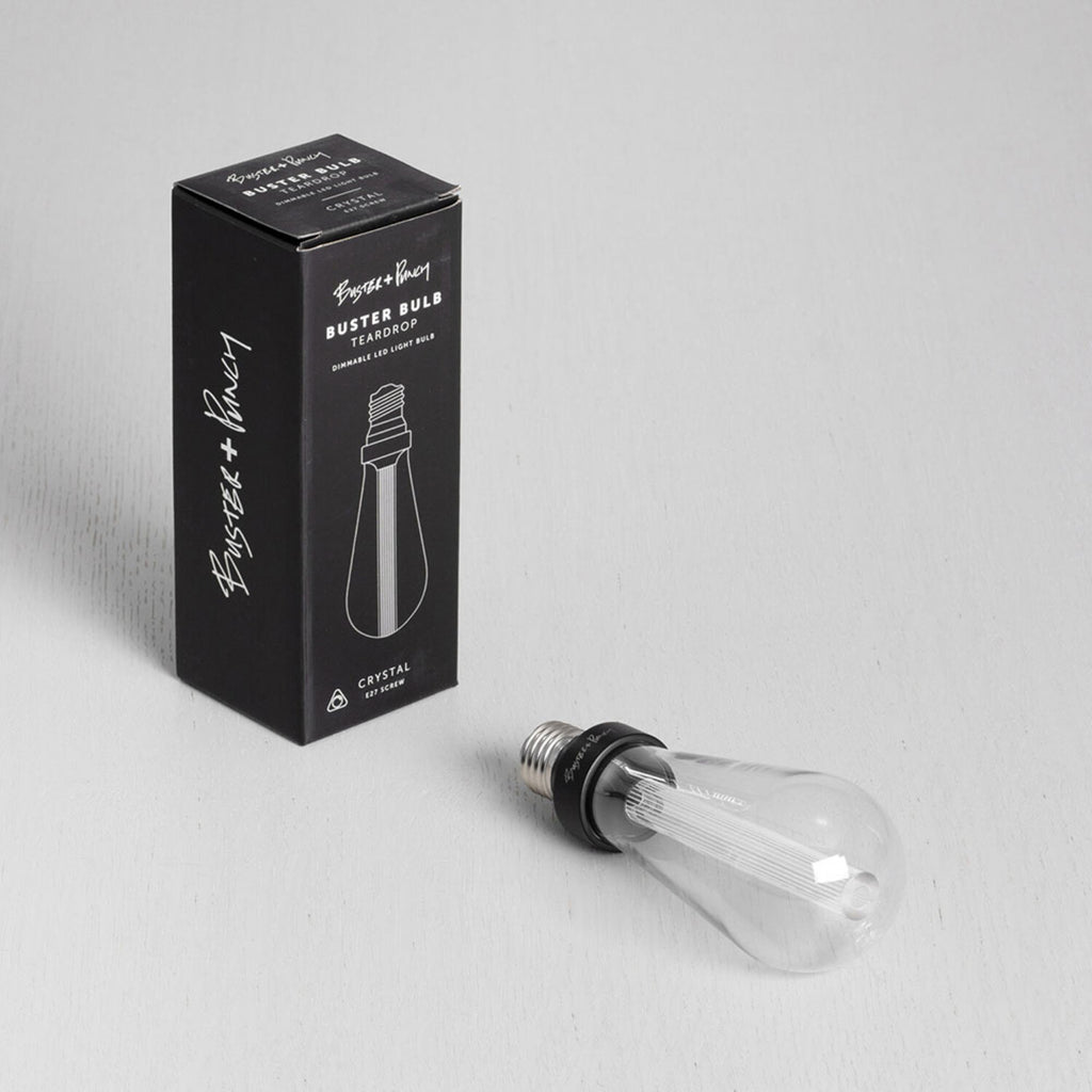 LED dråpeformet filamentpære E27 3,5W 2500K amber dimbar - Buster + Punch nærbilde