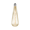 LED dråpeformet filamentpære E27 4W amber dimbar Ø9 cm - Lucande forfra