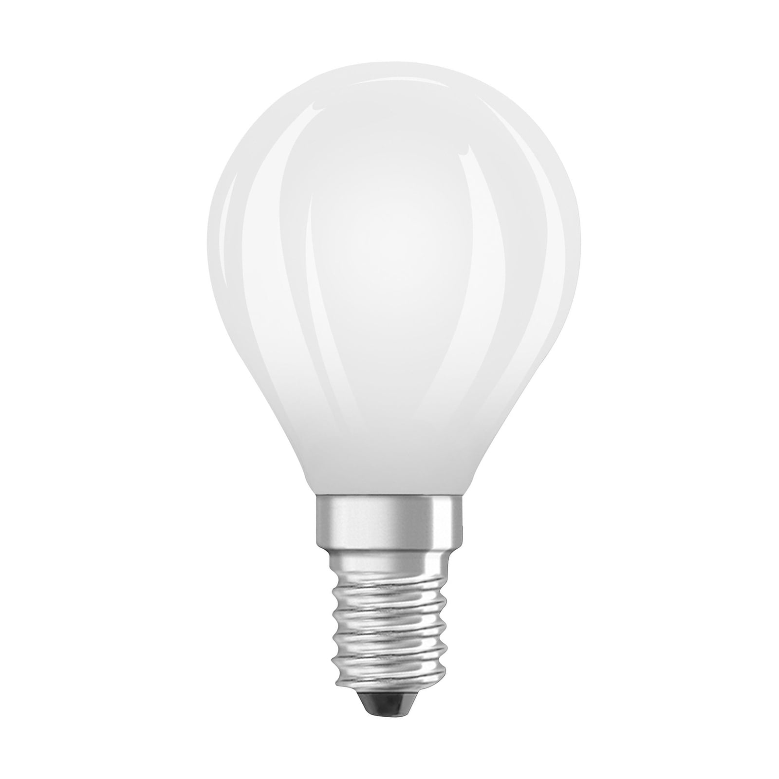 LED dråpeformet pære E14 1,2W 2700K matt 255 lm OSRAM forfra