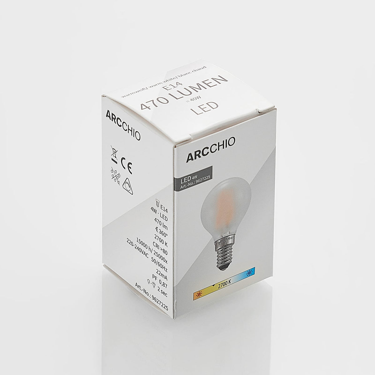 LED dråpeformet pære E14 4W 2700K matt dimbar 5-pk Arcchio emballasje