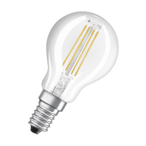 LED dråpeformet pære E14 5,9W 2700K klar dimbar OSRAM forfra