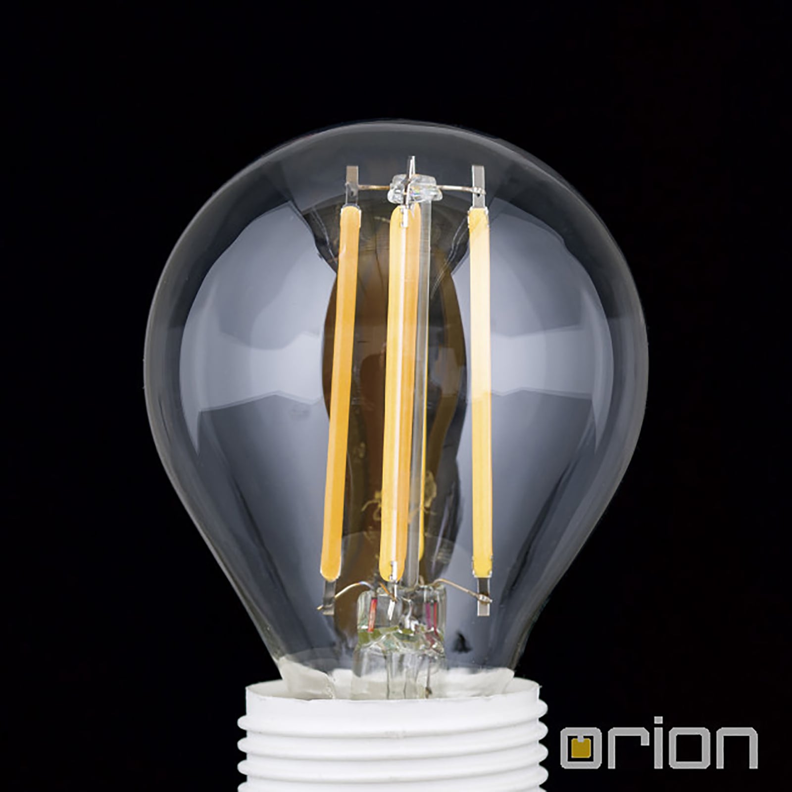 Detalj av LED dråpeformet filamentpære E14 4,5W 2700K dimbar klar - ORION