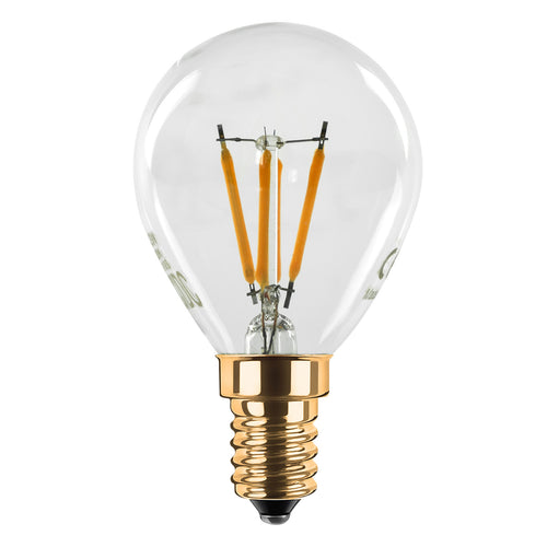 LED dråpeformet pære 24V E14 3W filament 2200K dimbar forfra