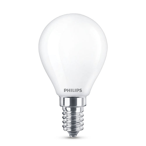 LED dråpeformet pære E14 3,4W WarmGlow matt dimbar Ra90 Philips forfra