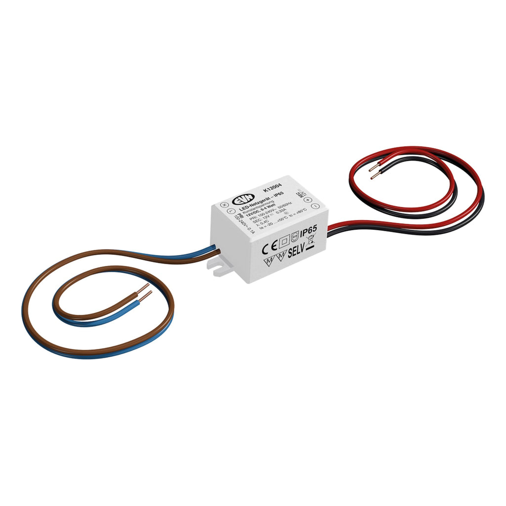 LED-driver 12V DC 0,1-4W IP65 ikke dimbar - EVN bakside
