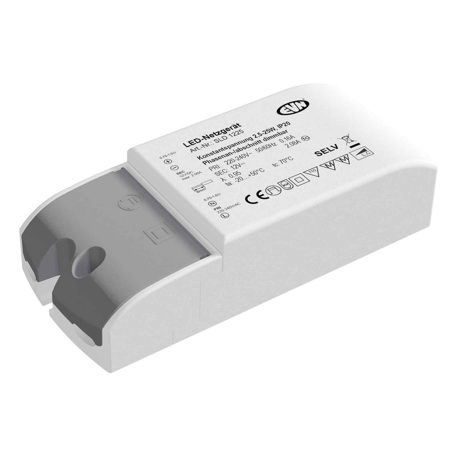 LED-driver 12V/DC 2,5-25W dimbar IP20 - EVN detalj