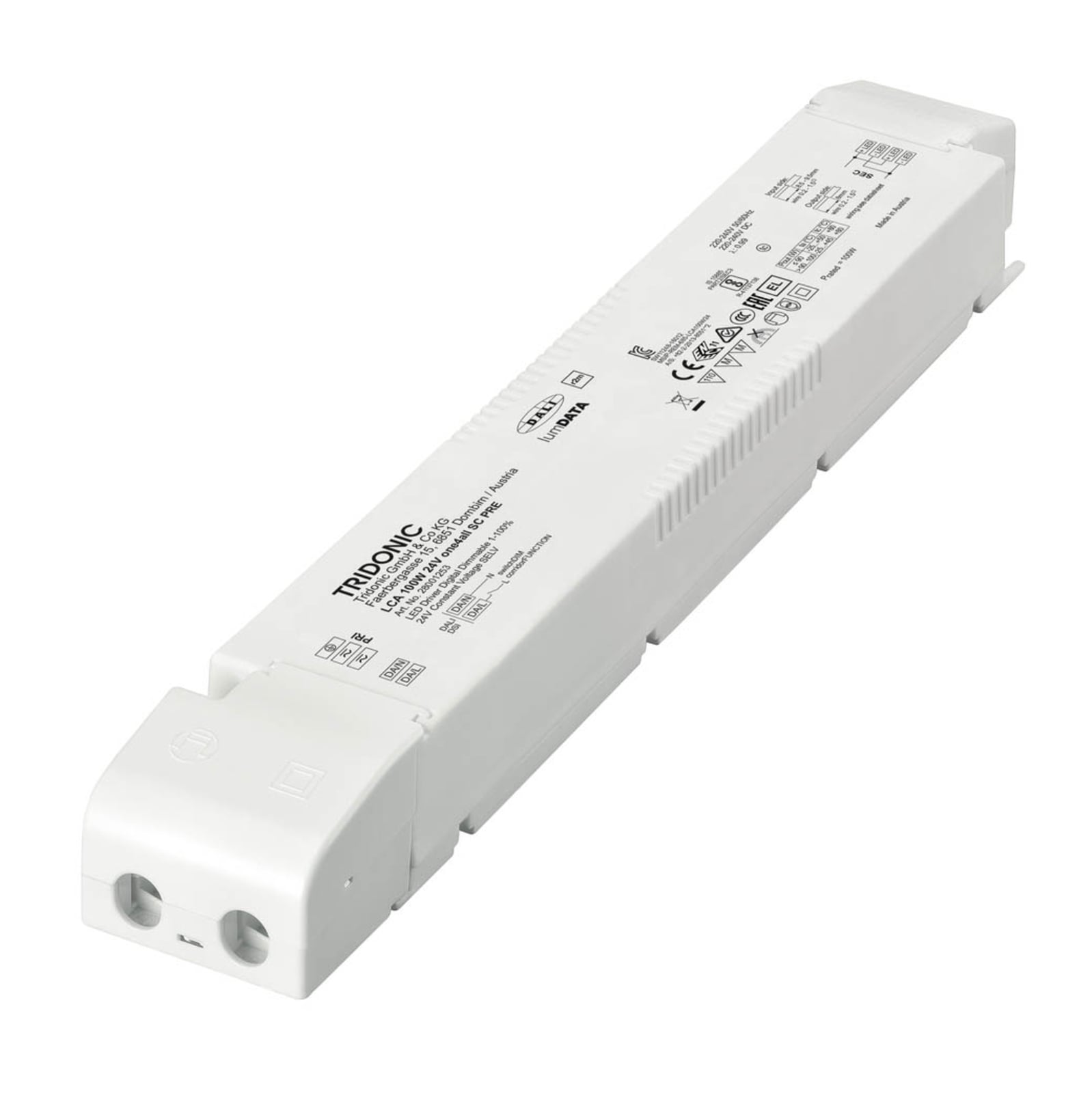 LED-driver 24V 100W dimbar DALI one4all IP20 - TRIDONIC forfra