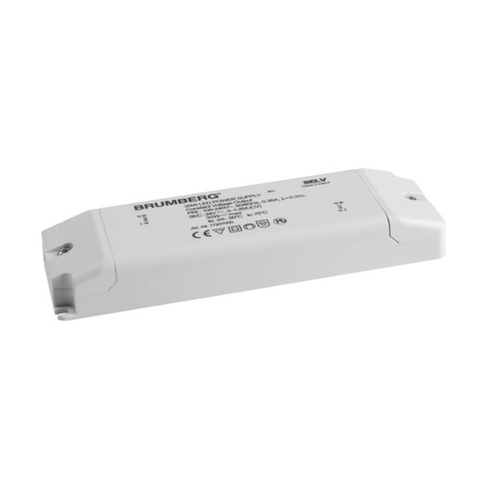 LED-driver 24V DC 1-30W spenningskonstant IP20 - BRUMBERG forfra