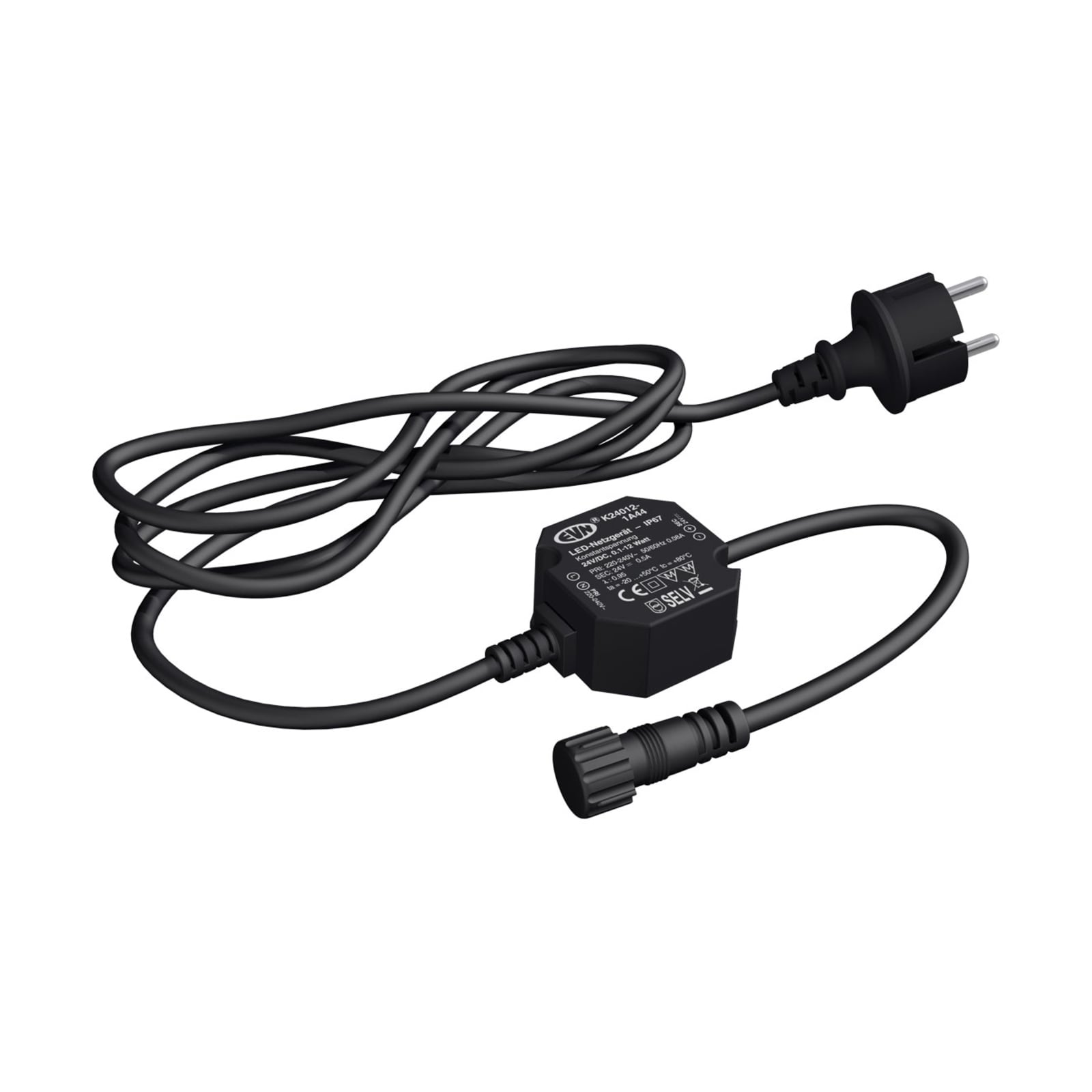 LED-driver 24V pluggsystem 0,1-12 W IP44 - EVN detalj av plugg