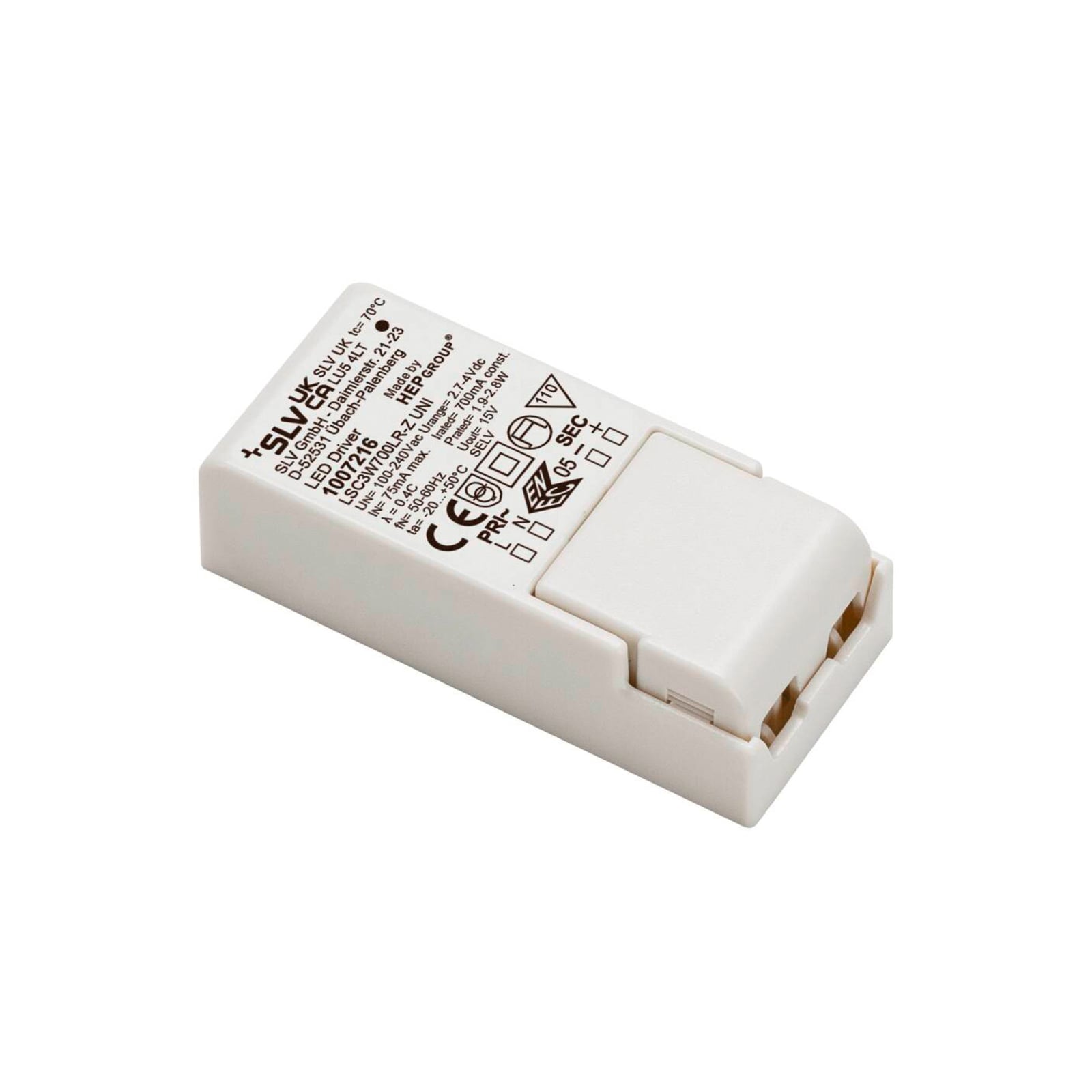 LED-driver 1,9-2,8 W 700 mA dimbar IP20 - SLV forfra
