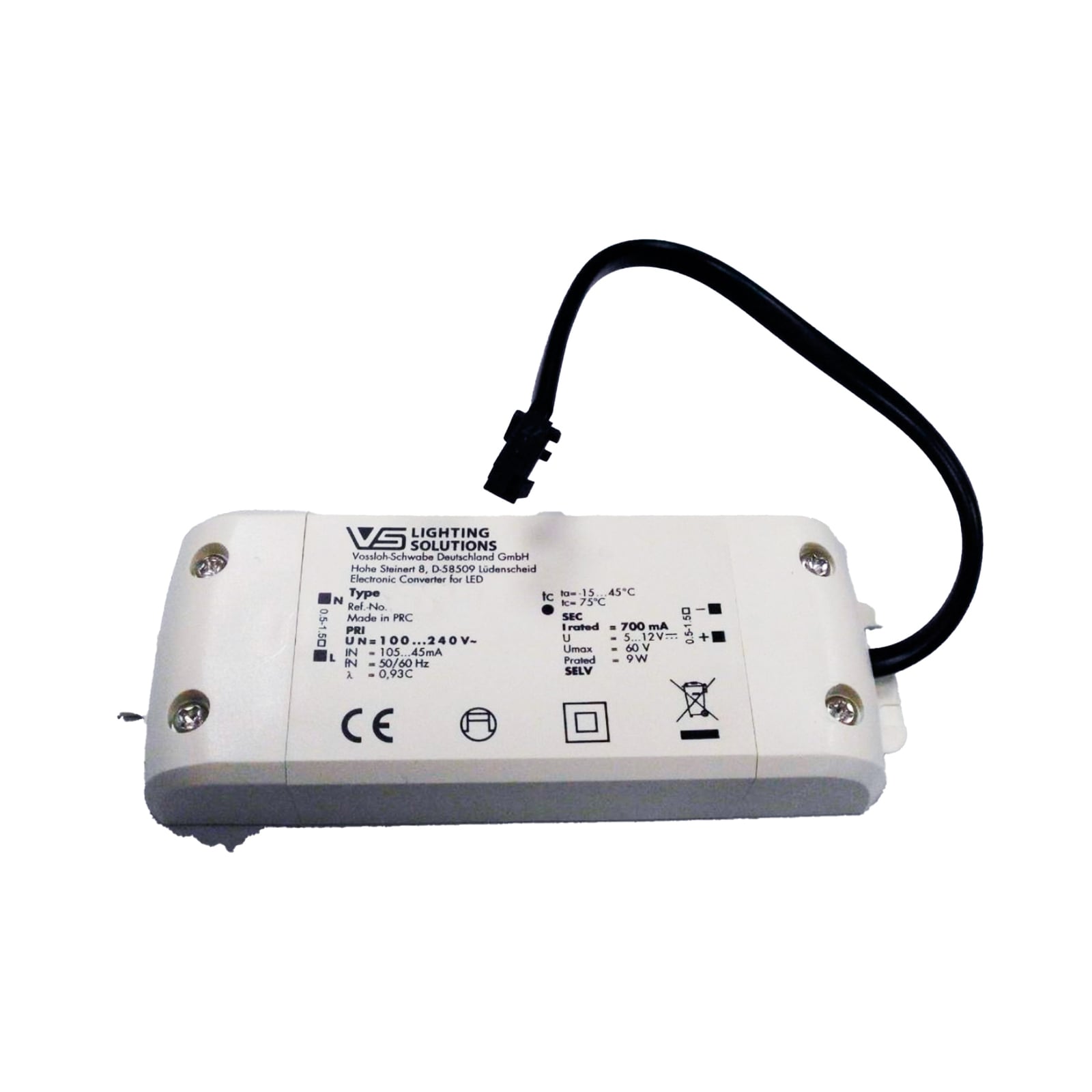 LED-driver 700mA 3,5-9,1W ikke dimbar IP20 fra LEDS-C4 for tørre omgivelser