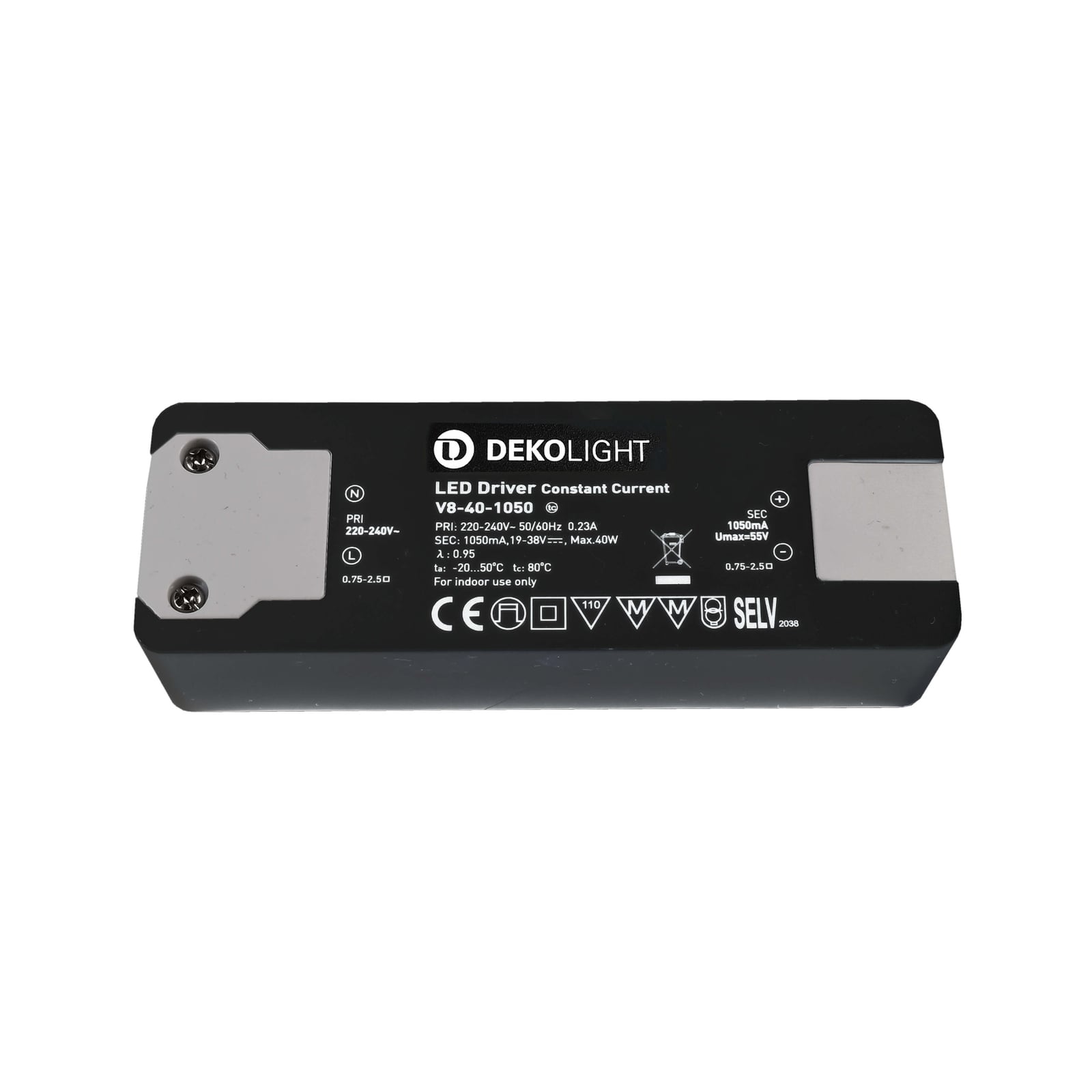 LED-driver Basic CC 1050mA 20-40W svart for innendørs bruk