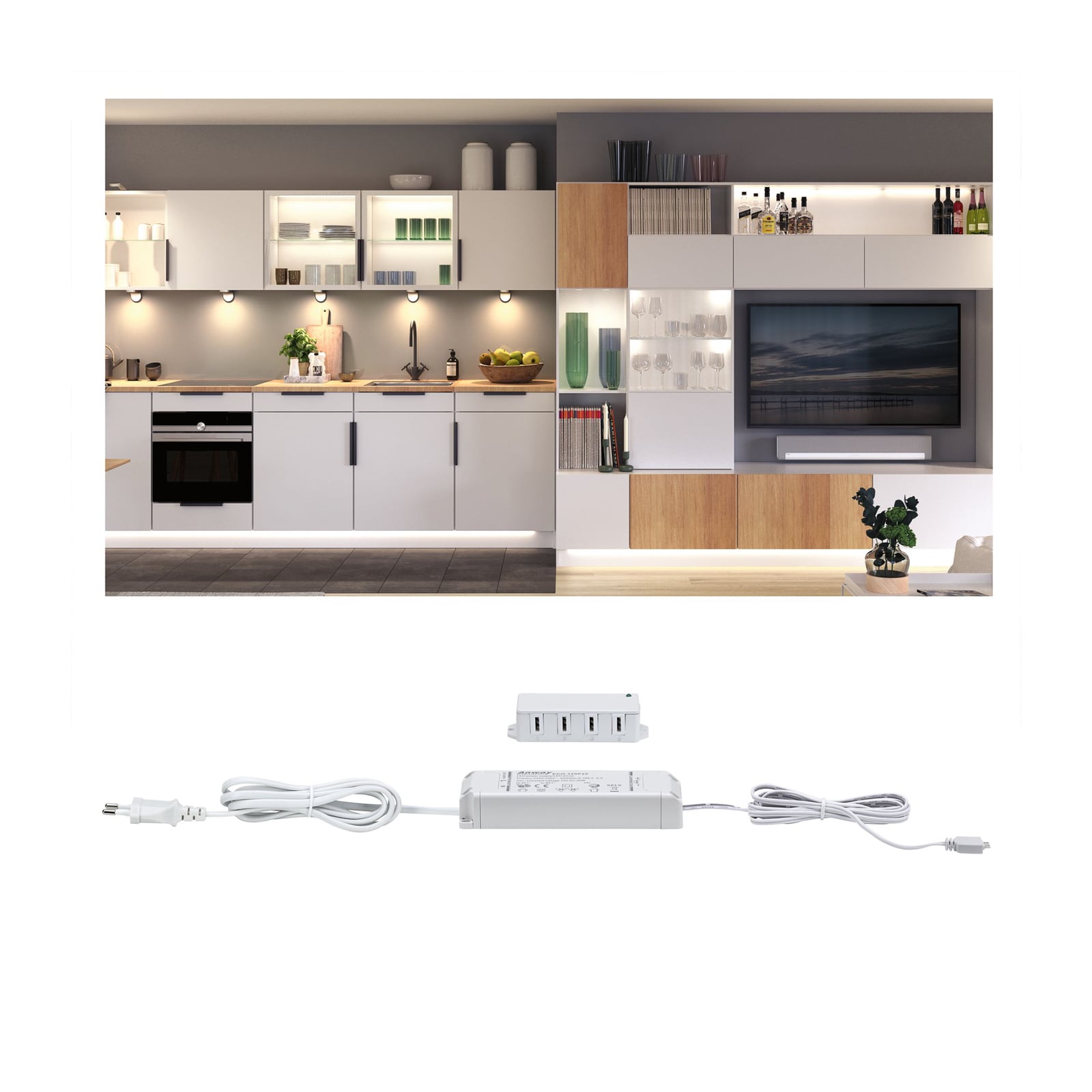 LED-driver Clever Connect 25W 4-veis for møbellamper forfra