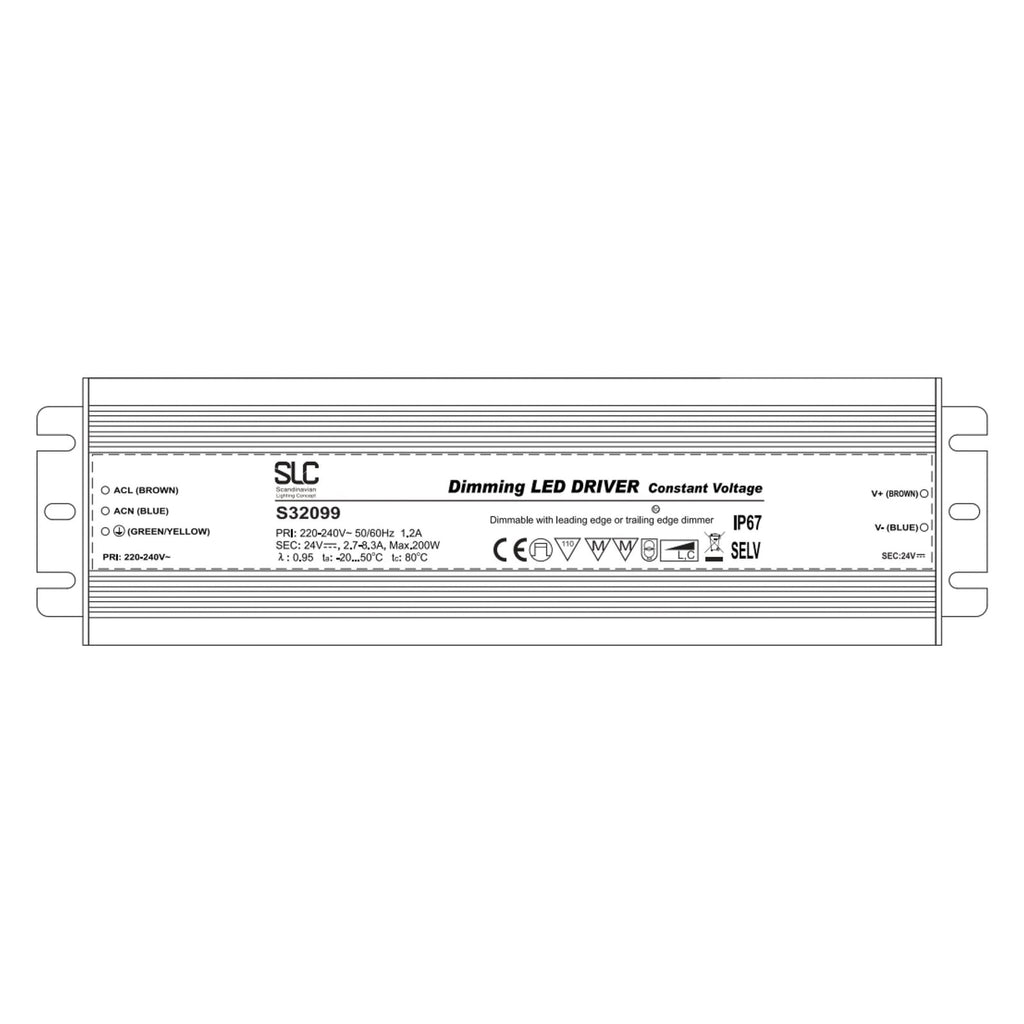 LED-driver CV 24V 200W dimbar IP67 - The Light Group detalj