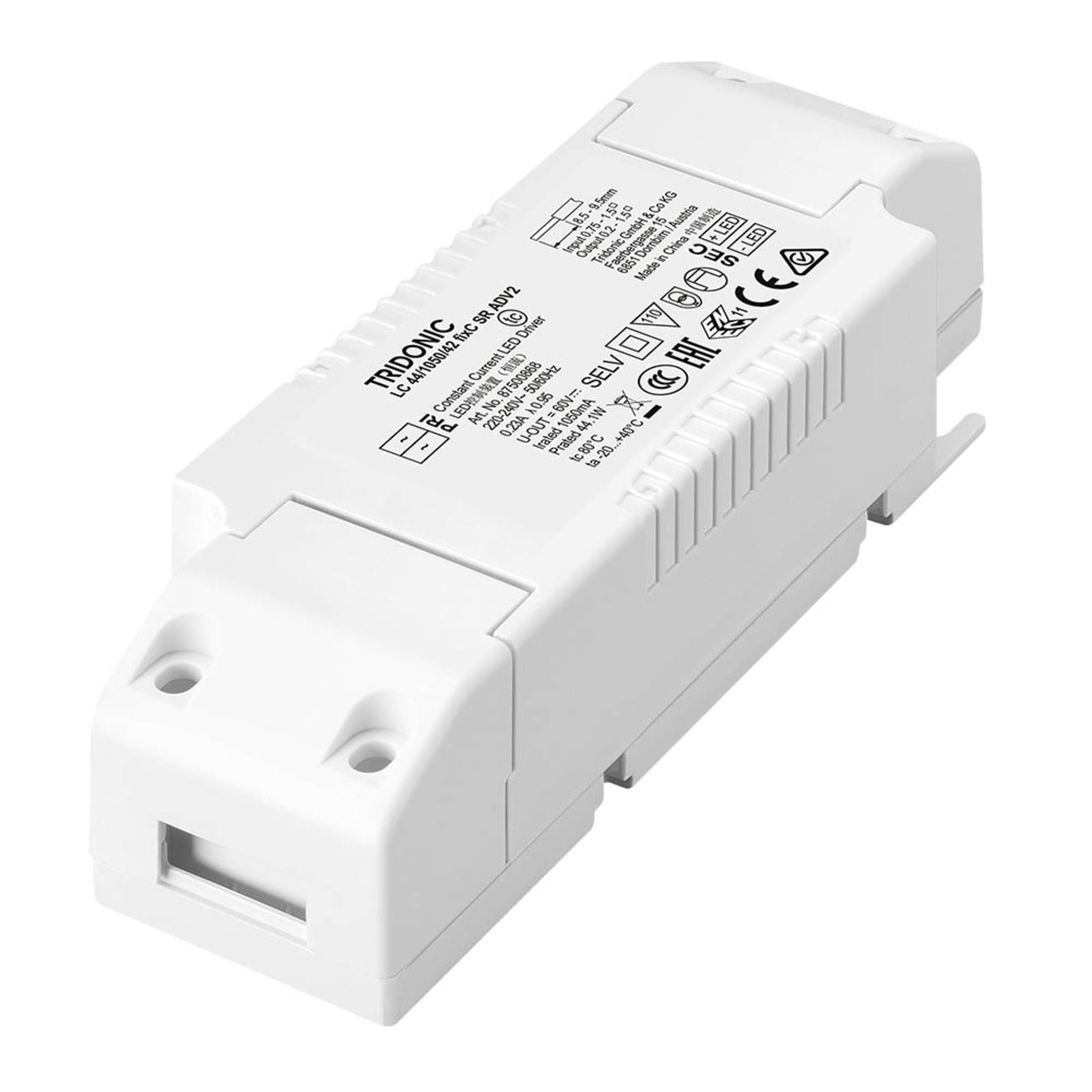 LED-driver LC 44W 1050mA fixC SR ADV2 IP20 - TRIDONIC for innendørs belysning