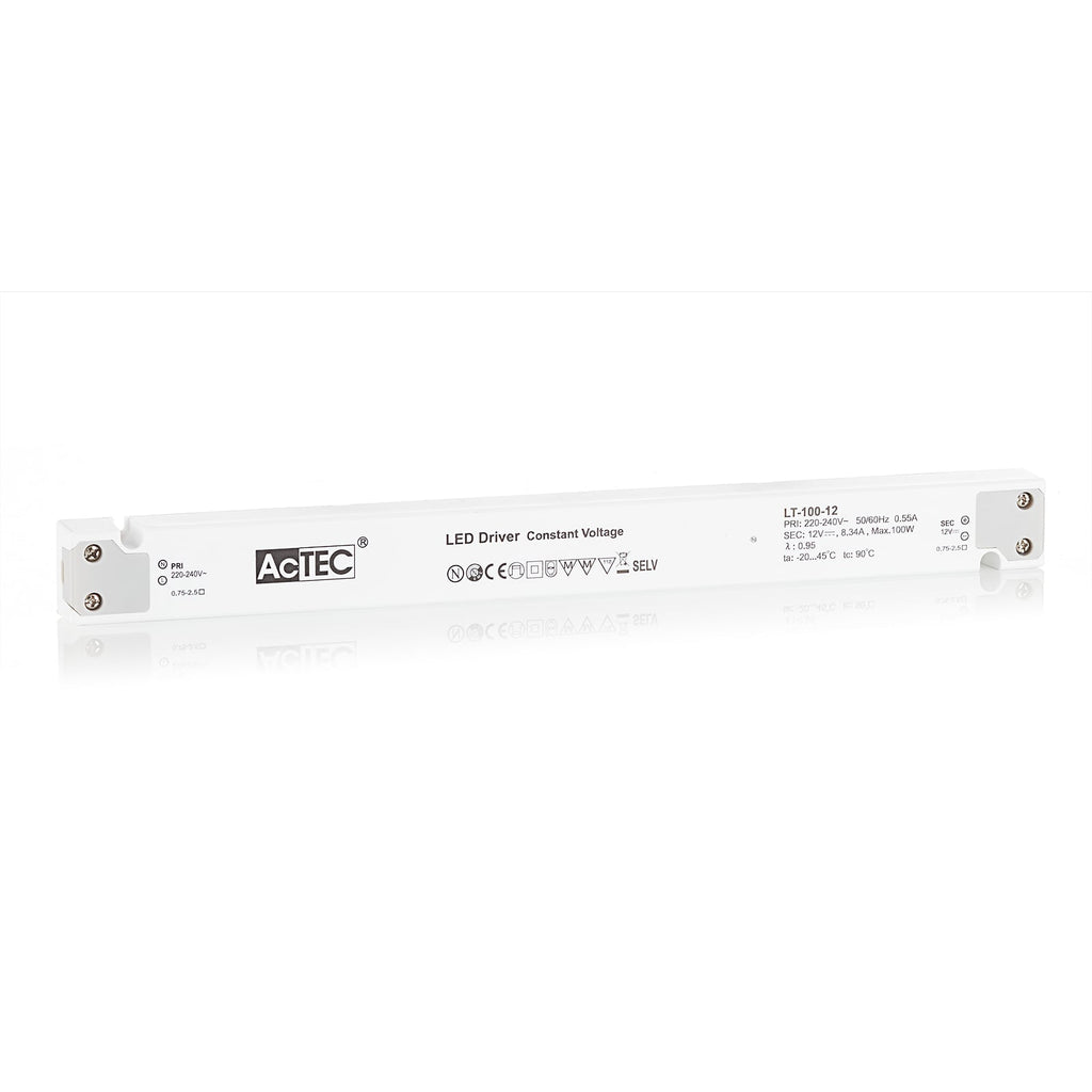 LED-driver LT konstantspenning 12V 100W IP20 AcTEC forfra