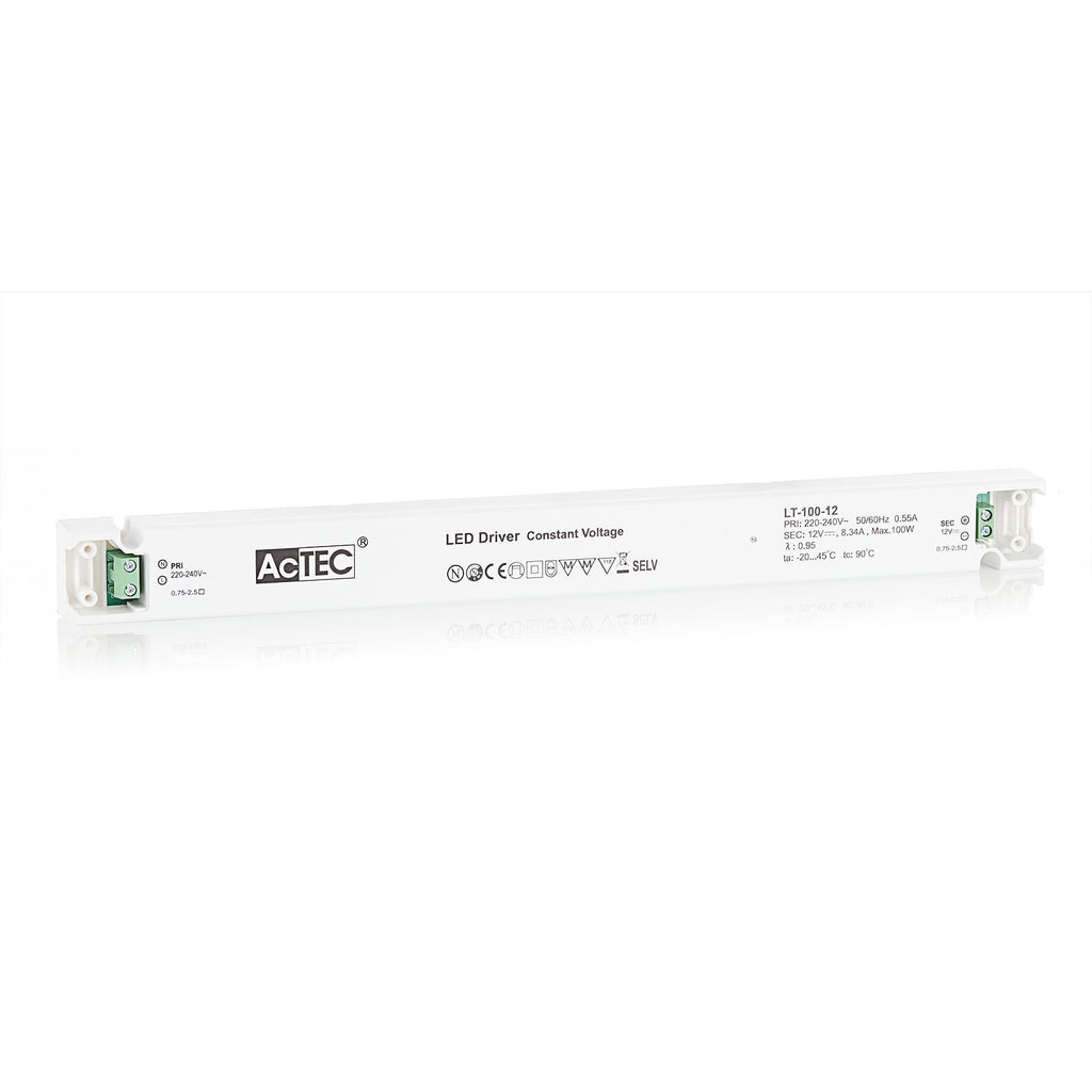 LED-driver LT konstantspenning 12V 100W IP20 AcTEC bakside