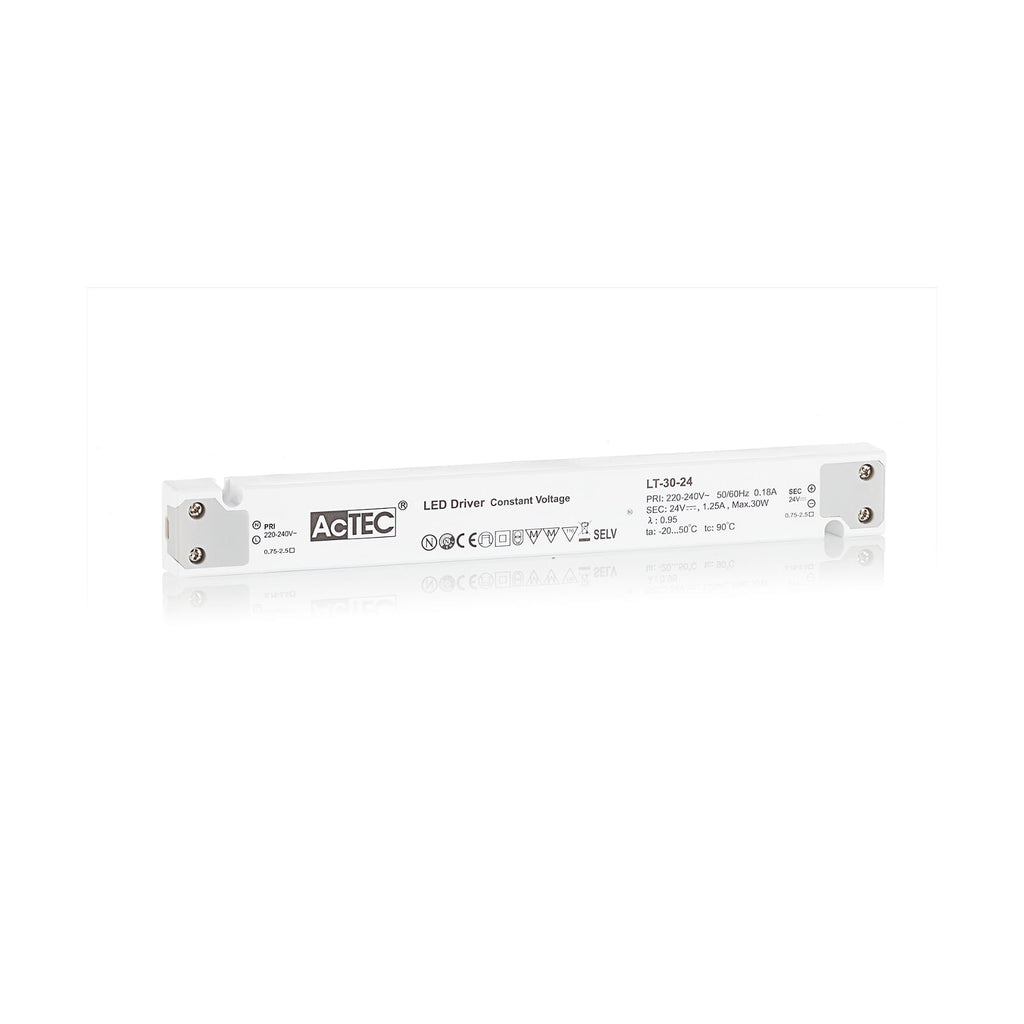LED-driver LT konstantspenning 24V 30W IP20 AcTEC forfra