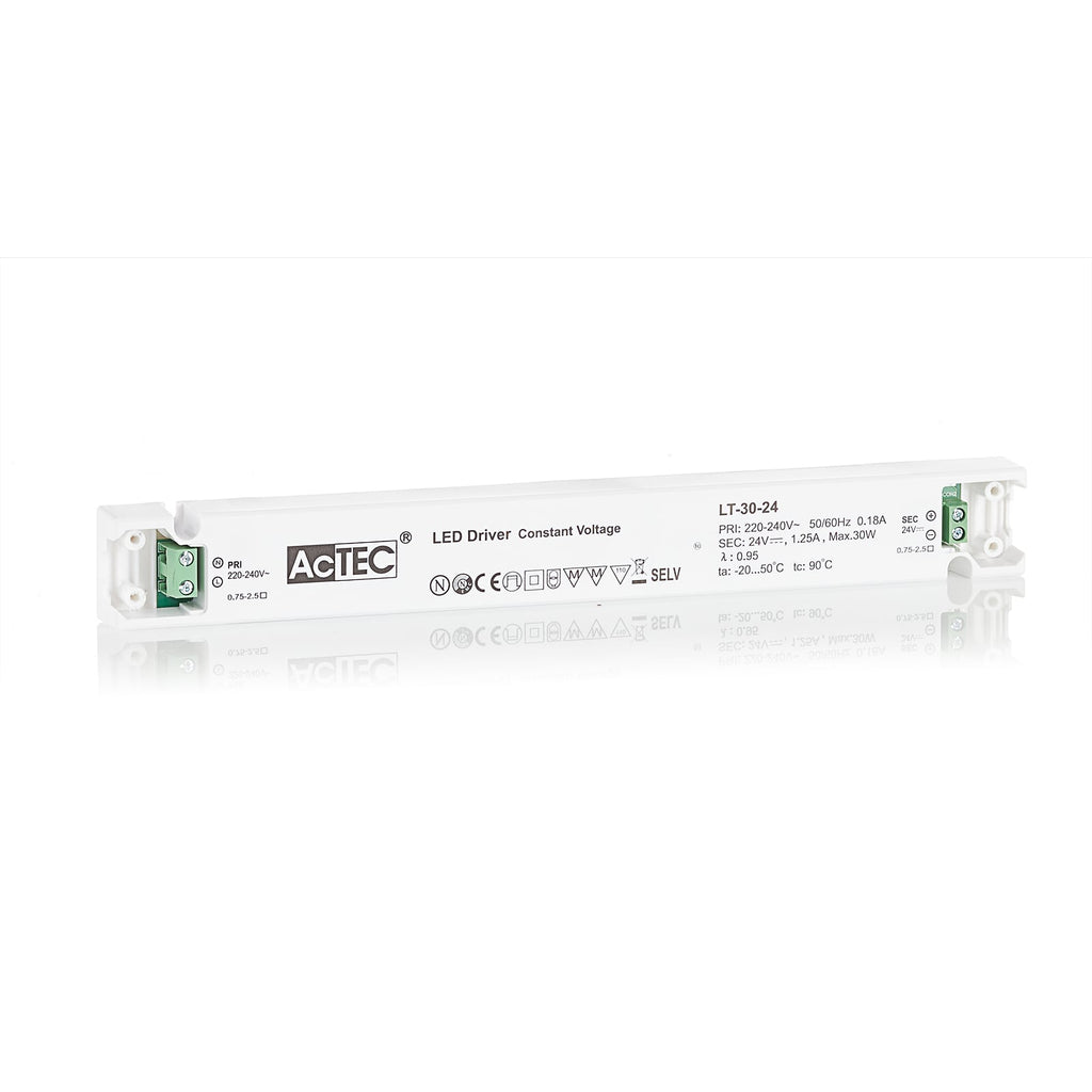 LED-driver LT konstantspenning 24V 30W IP20 AcTEC bakside