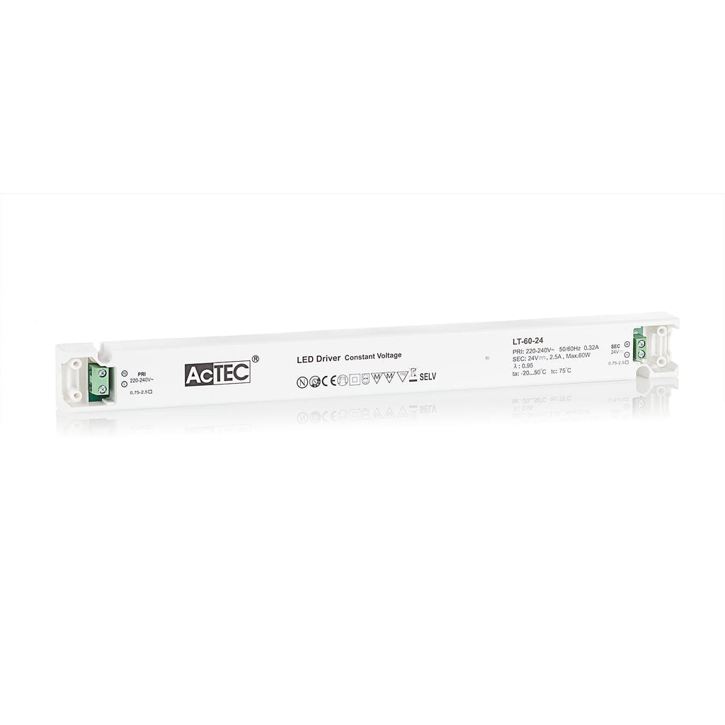 LED-driver LT konstantspenning 24V 60W hvit bakside