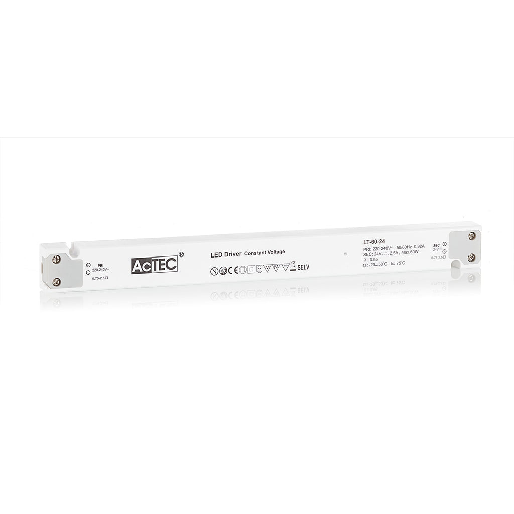 LED-driver LT konstantspenning 24V 60W hvit front