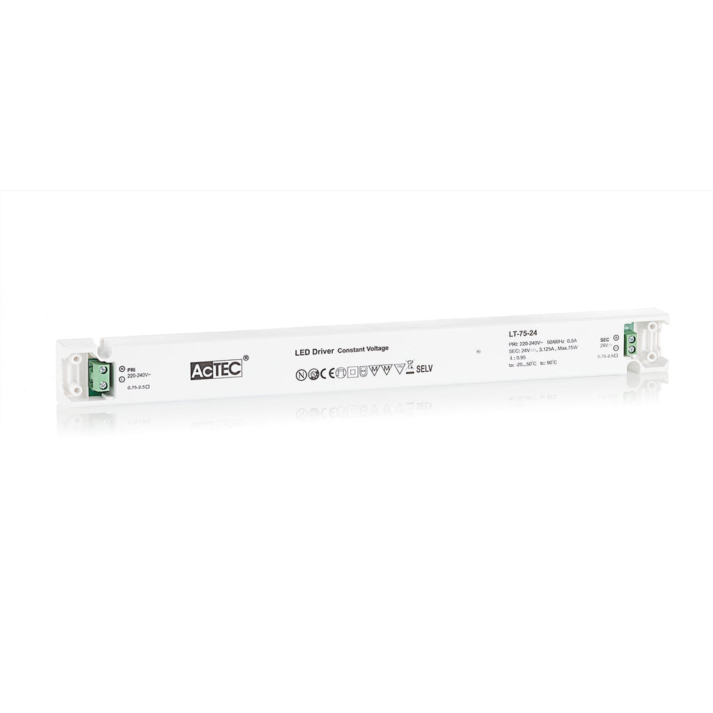 LED-driver LT konstantspenning 24V 75W IP20 AcTEC bakside