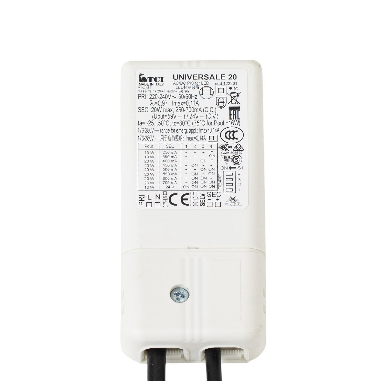LED-driver on/off for innbyggingsspot Studio Line - BEGA bakside