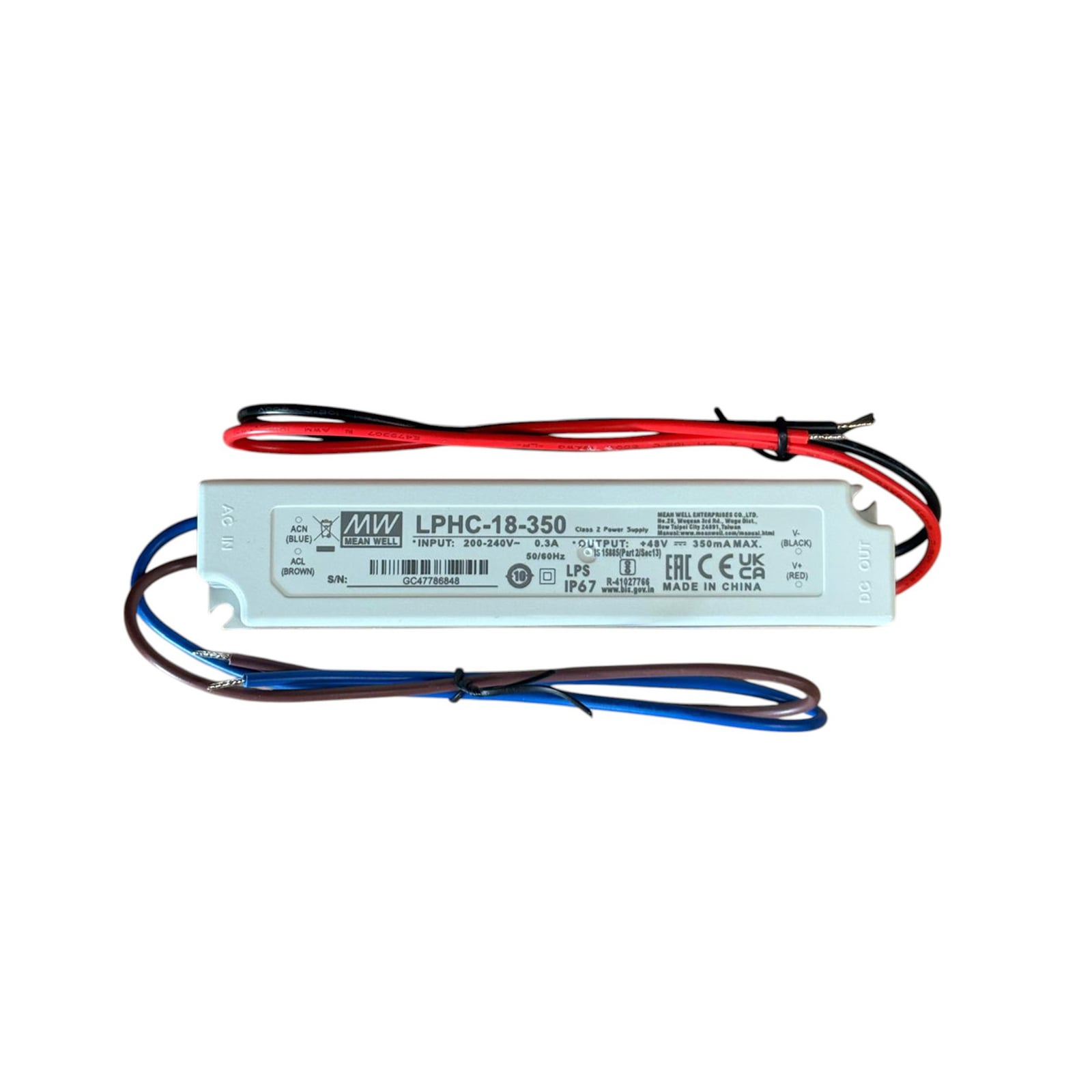 LED-driver for utelamper 18W 350mA IP67 hvit Karman forfra