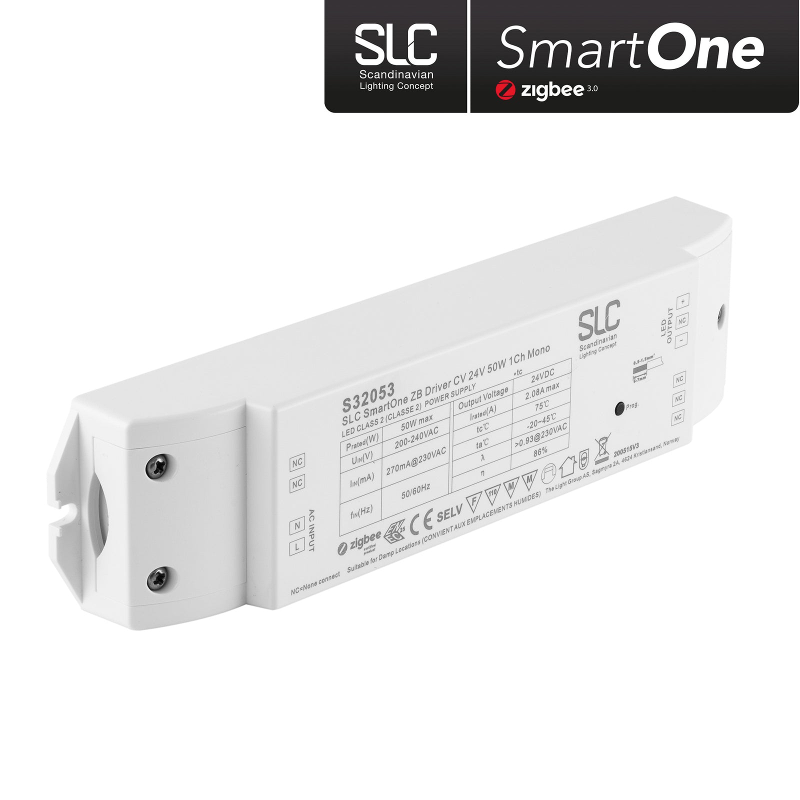 LED-driver Zigbee 24V 50W PWM dimbar IP20 - The Light Group forfra