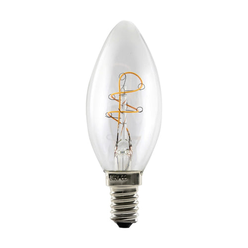 LED filament kronelysform E14 3W 2700K dimbar klar SEGULA forfra