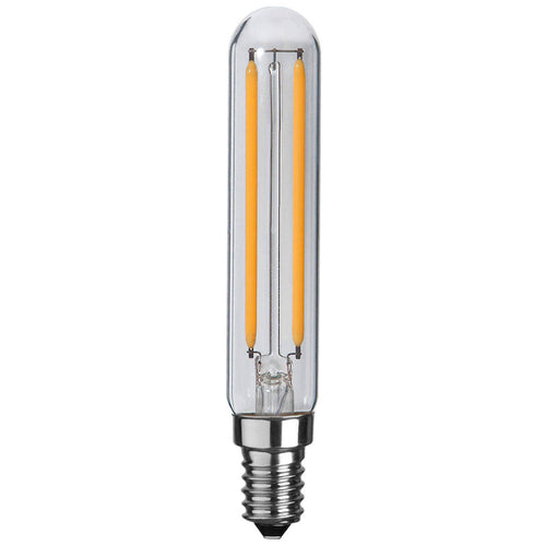 LED filamentpære E14 2W 2700K Ra90 dimbar rørform klar bakside