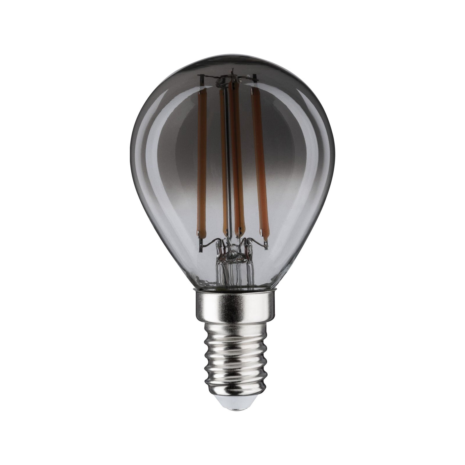 LED filamentpære E14 4W 1800K dimbar røykglass Paulmann bakside