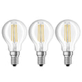 LED filamentpære E14 4W 2700K dråpeform klar OSRAM forfra