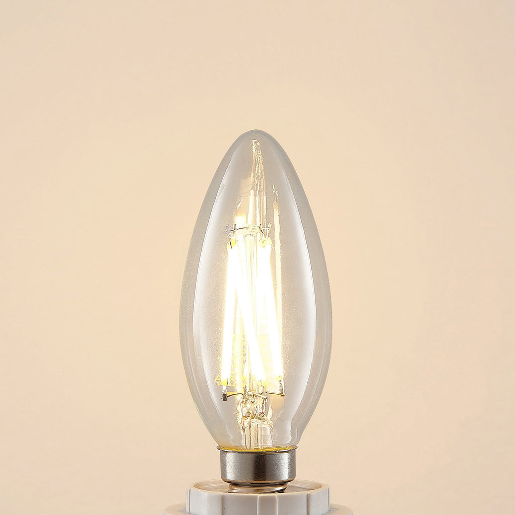 LED filamentpære E14 4W 2700K kronelysform dimbar 5-pk sideprofil
