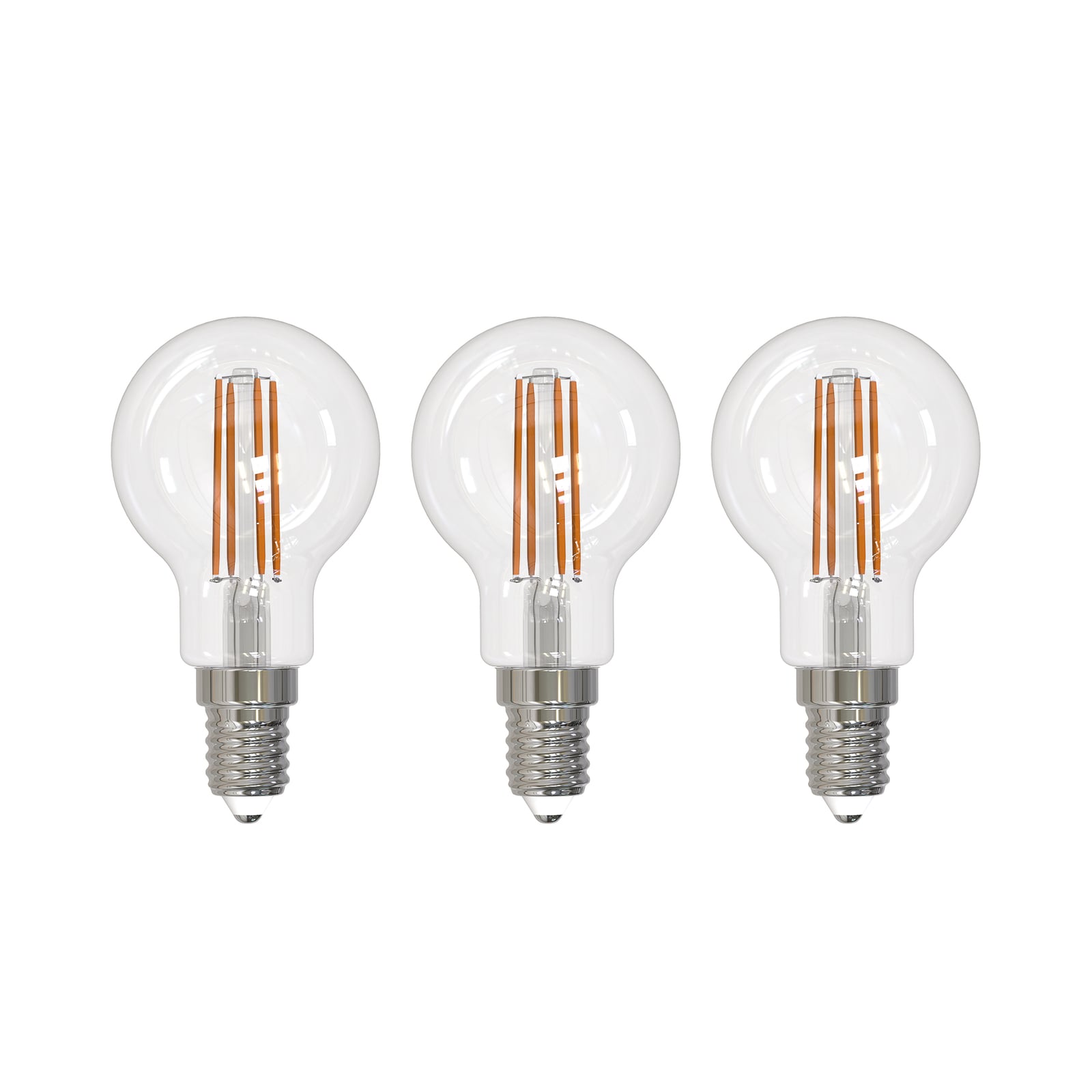 LED filamentpære E14 G45 2,2W 3000K klar 3-pack - Arcchio forfra