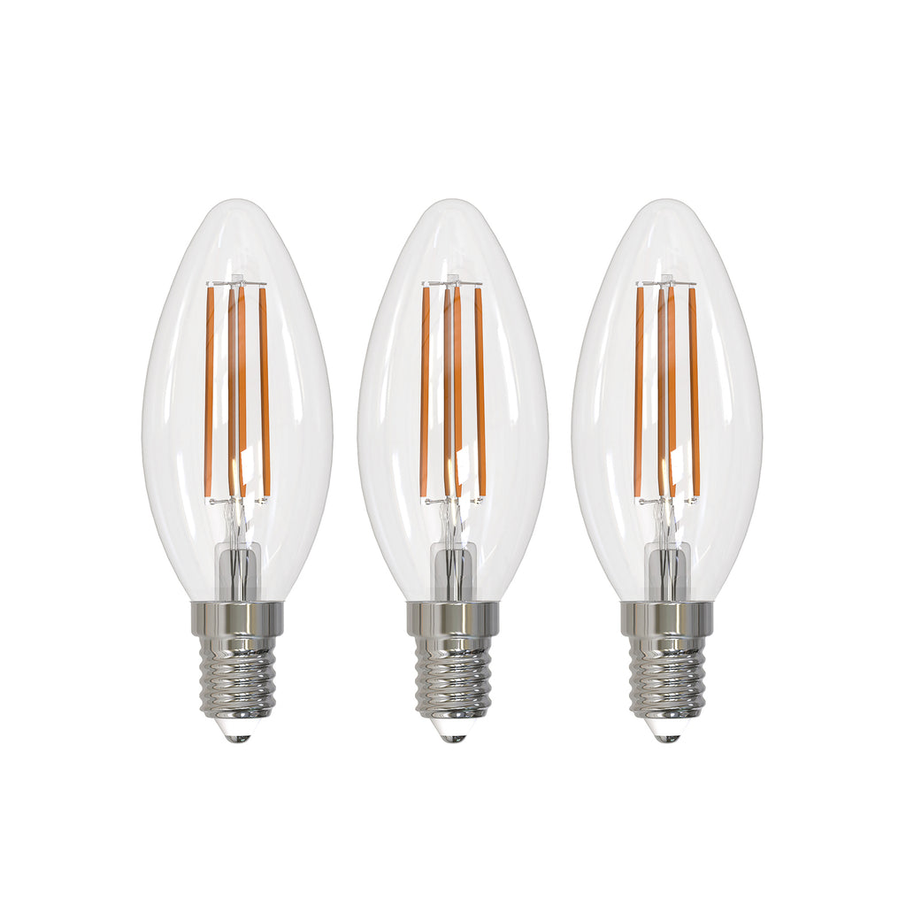 LED filamentpære E14 kronelysform 2,2W 3000K 3-pack Arcchio forfra