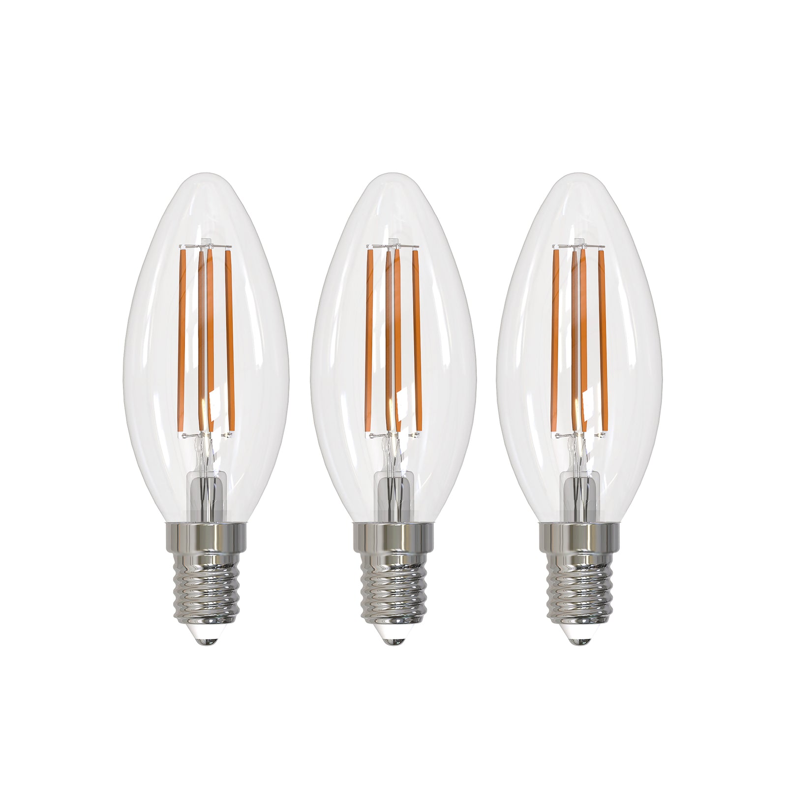 LED filamentpære E14 kronelysform 2,2W 3000K 3-pack Arcchio forfra