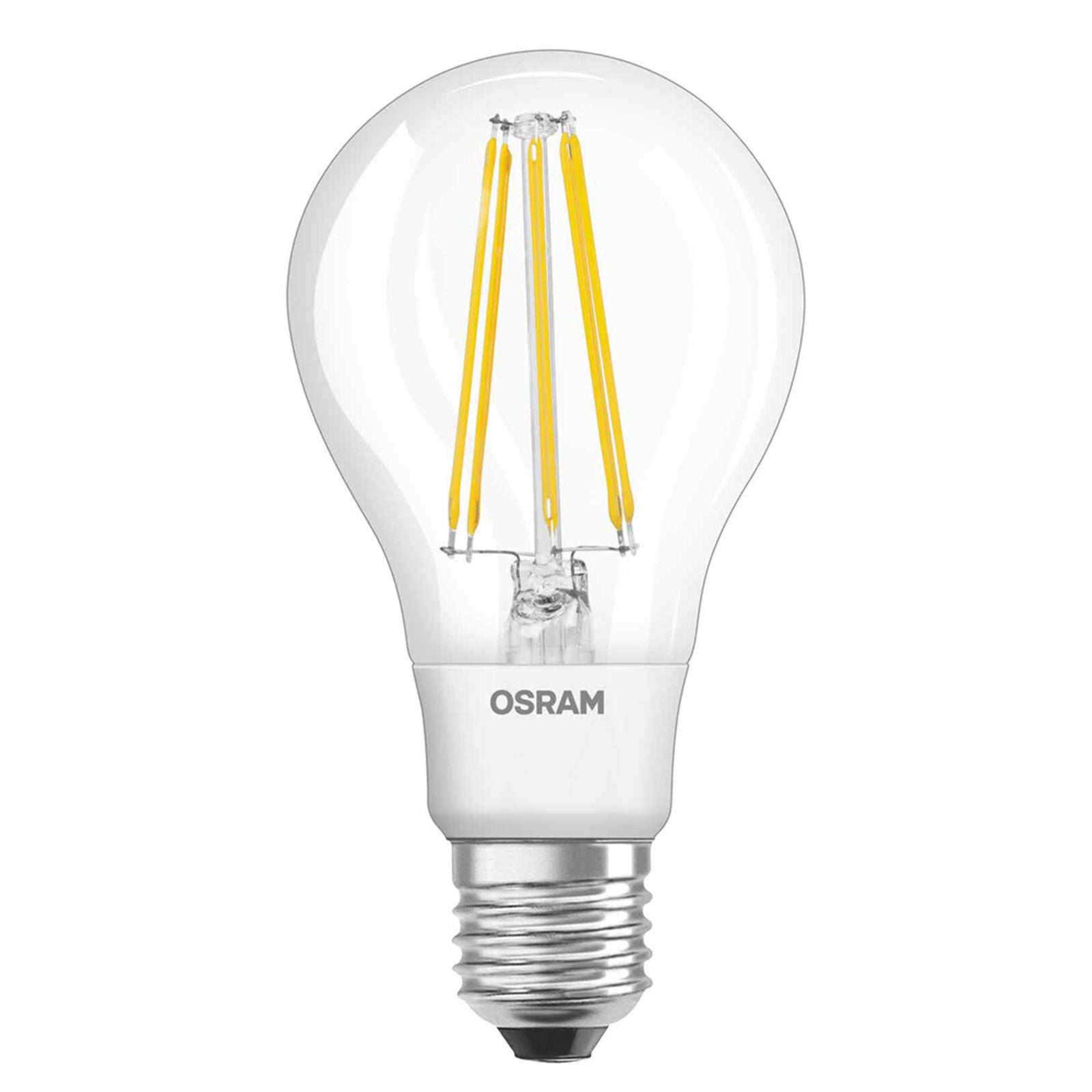LED filamentpære E27 11W 2700K klar pæreform 1521 lm OSRAM forfra