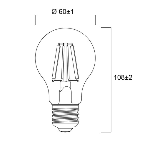 Detalj av LED filamentpære E27 2,3W 2700K varmhvit 485 lm - Sylvania