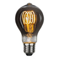 LED filamentpære E27 2W 2100K dimbar røykfarget glass forfra