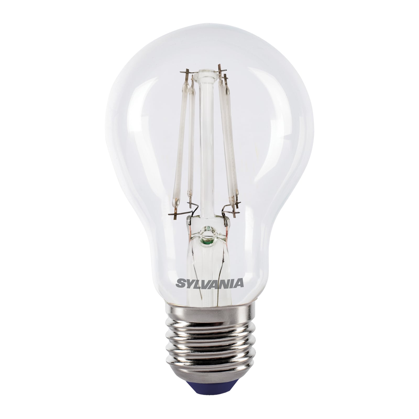LED filamentpære E27 4,1W blå pæreform klar - Sylvania bakside
