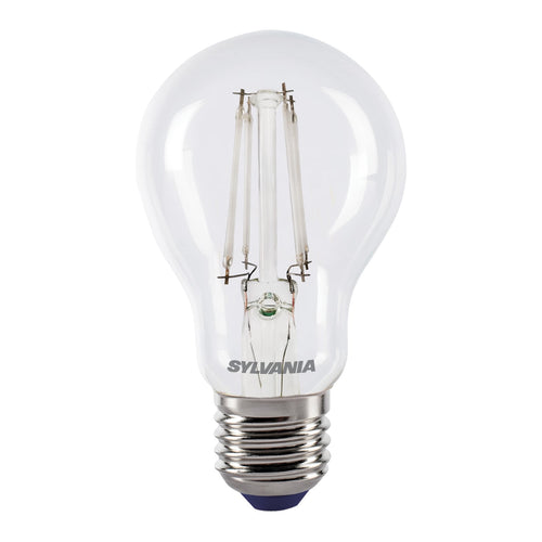 LED filamentpære E27 4,1W blå pæreform klar - Sylvania bakside