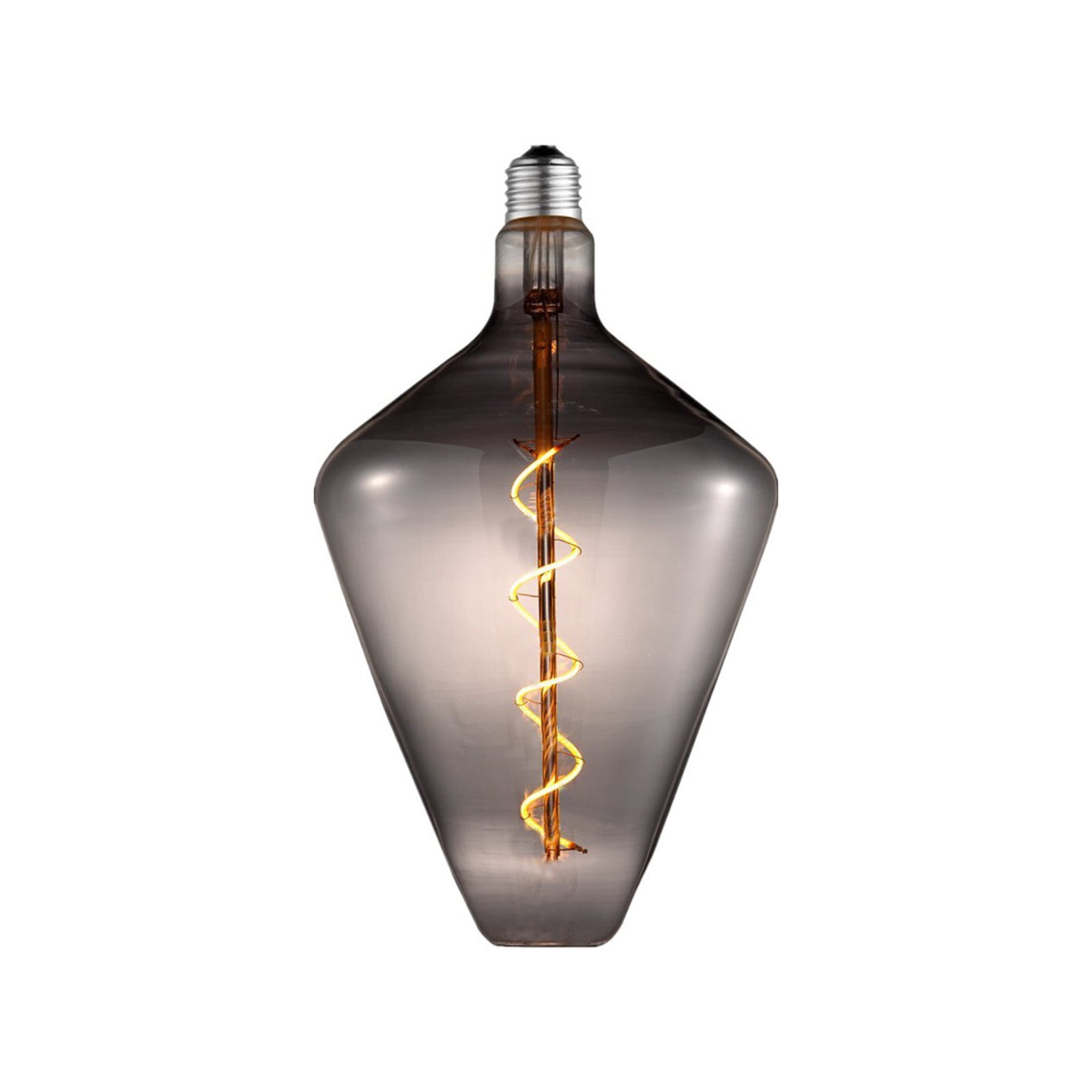 LED filamentpære E27 4W 1800K dimbar røykgrå Ø15 cm - Lucande forfra