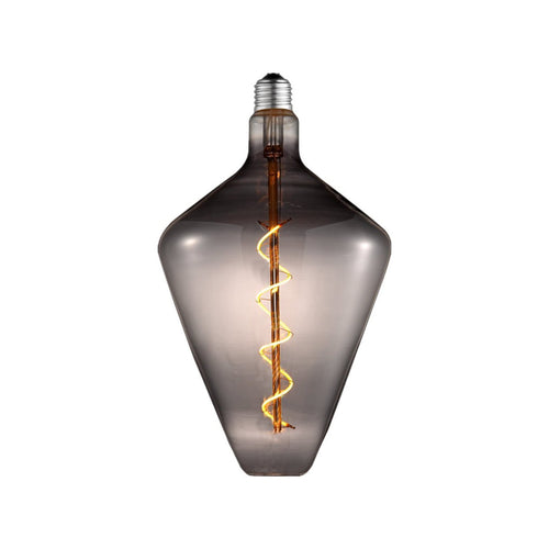 LED filamentpære E27 4W 1800K dimbar røykgrå Ø15 cm - Lucande forfra