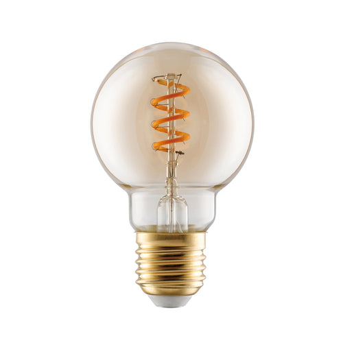 LED filamentpære E27 4W G60 2000K amber dimbar klar forfra