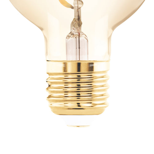 LED filamentpære E27 4W G60 2000K amber dimbar klar bakside
