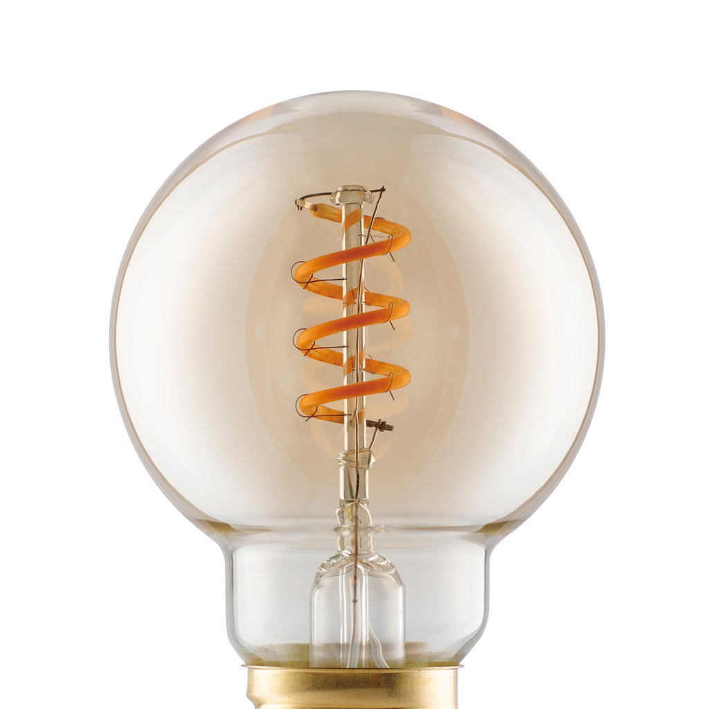 LED filamentpære E27 4W G60 2000K amber dimbar klar sideprofil