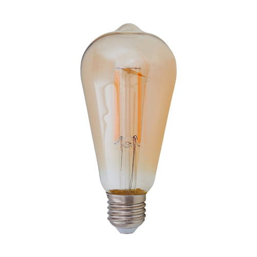 LED filamentpære E27 6W 500lm 1800K amber 4-pakk Lindby bakside